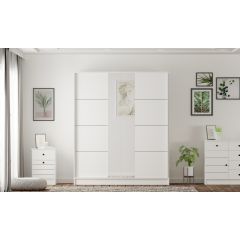 SABRO Mirrored Sliding Door Wardrobe