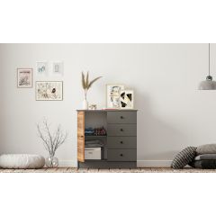 MILANO 1 Door 4 Drawer Sideaboard Cabinet