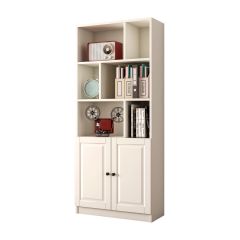 MARIE Gold White Storage Desk With Attached Bookcase