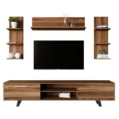 INGO TV Entertainment Cabinet with Shelving / Walnut, Anthracite