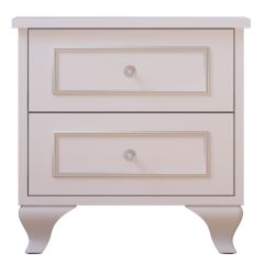 GISELLE 2 Drawer White Bedside Table